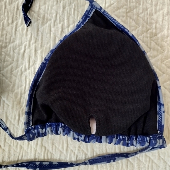 Dior Bikini Top Blue Oblique Technical Fabric Sz M - Picture 5 of 7